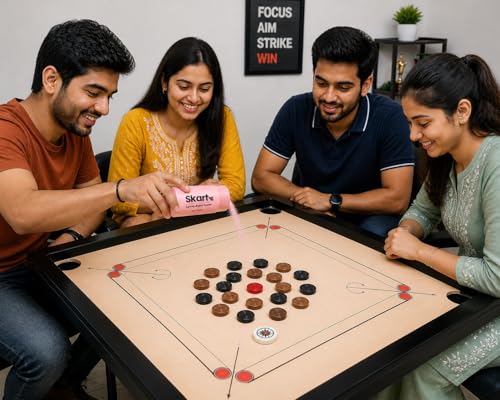 Image of Skart Disco Carrom Board Powder 10gm Pack of 12 Bottles | Extra Smooth Carrom Powder for Fast & Accurate Play | Premium Board Lubricant for Tournament, Club & Home Use