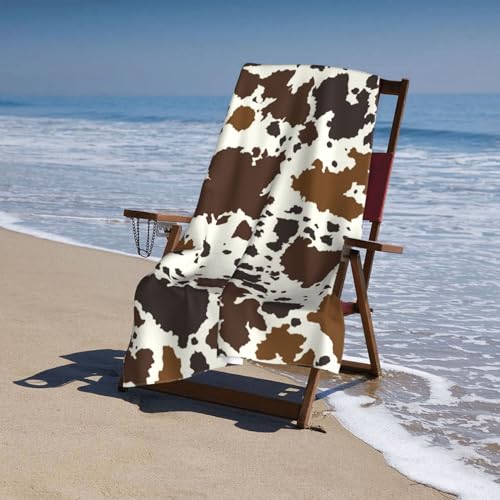 Voohddy Cow Print Brown Animal Beach Towel Soft Absorbent Microfiber Quick Dry Large Bath Towels For Bathroom Women Men Boys Girls Pool Camping Travel Swimming Picnic Sports thumb #5