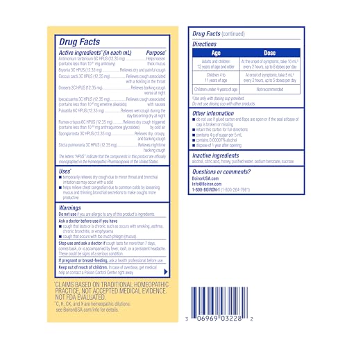 Boiron Chestal Honey Adult Cold and Cough Syrup for Nasal and Chest Congestion, Runny Nose, and Sore Throat Relief - 6.7 Fl oz - Image 7