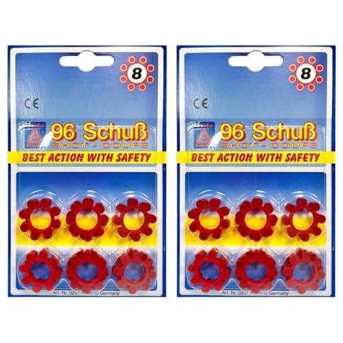 Concept4u 24 x 8 Shot Ring Caps Disc for Cap Revolver 192 Shots Pistol Sound Effect Caps Novelty Banger Bullet Pellets Gun Refill Packs Ideal for Kids Children Toy Gun