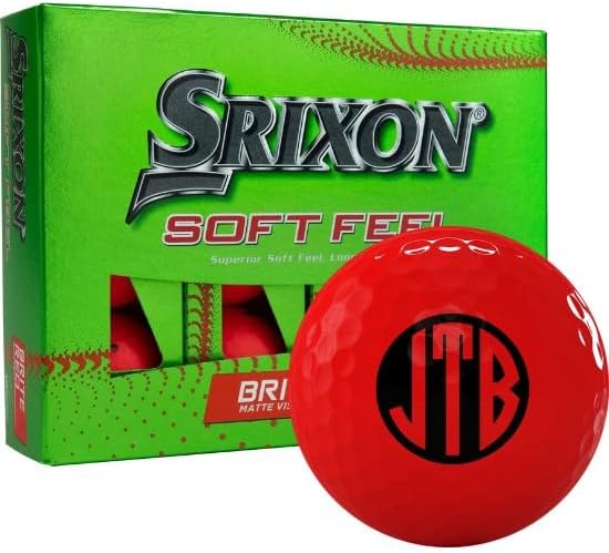 Srixon Soft Feel 13 Red Monogrammed Golf Balls