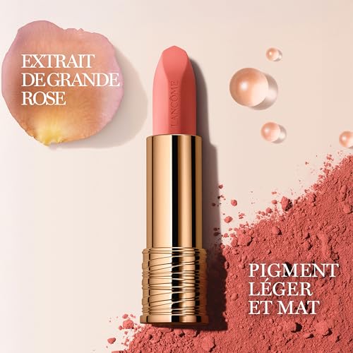 Lancôme - L'Absolu Rouge Intimatte - Rouge à Lèvres Enrichi en Céramides et Grands Extraits de Rose - Pigments Légers et Modulables, Effet Mat Doux et Flouté - 3.4gr - Fabriqué en France