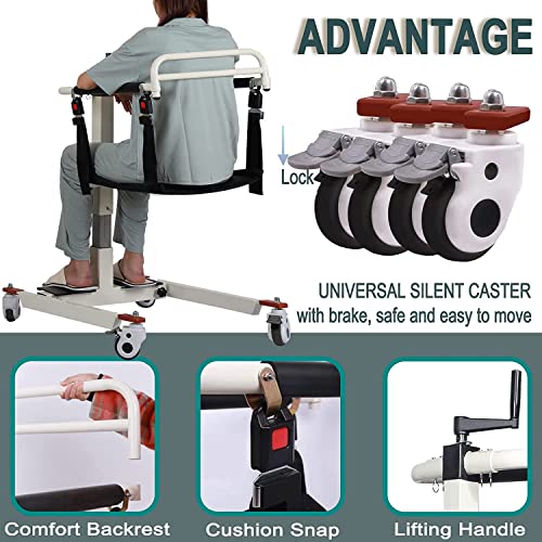 Patient Lift Transfer Chair for Home, Patient Lift Wheelchair Transfer Lift Chair for Car, Wheelchair Lifts for Home Disabled and Elderly Nursing, Height/Width Adjust