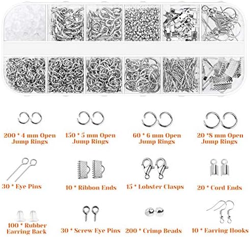 Jewelry Making Supplies Set, Audab Jewellery Making Kit with Jewellery Tools, Beading Wires Wrapping Charms Jewellery Pliers and Jewelry Findings for Earrings Bracelets Necklaces Making and Repair