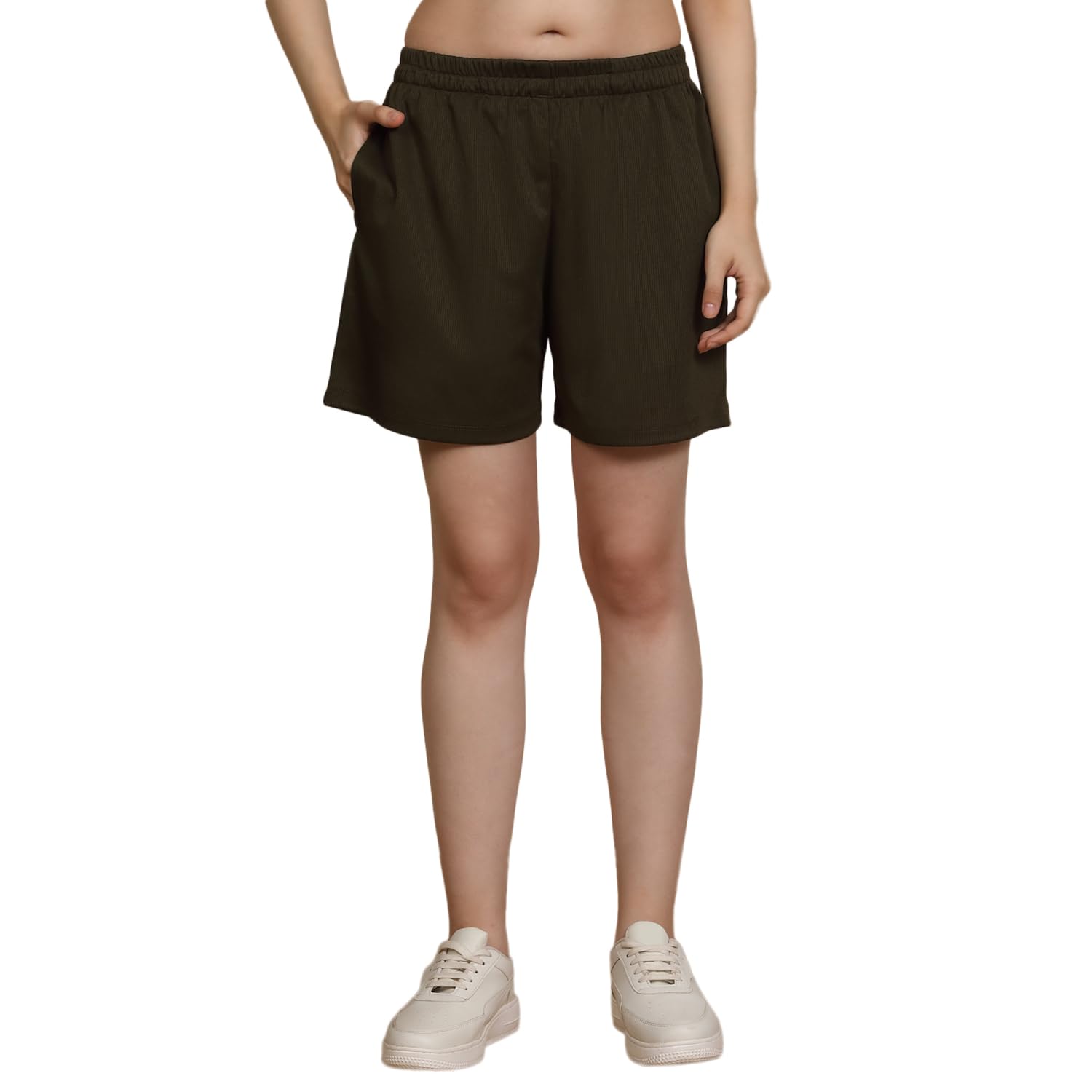 Women's Pink Cotton Blend Solid Lounge Shorts | Elastic Waist Mid Rise Casual Shorts | Soft & Breathable Home Wear, Sleepwear & Gym Shorts for Women-picture-26