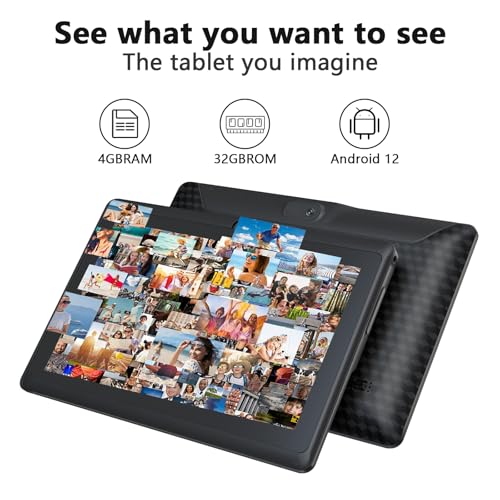7 Inch Tablet, Android Tablet PC, 4GB RAM 32GB ROM Storage Supports 1TB expansion Quad-Core Processor 2MP+5MP Dual Camera 3000 mAh Battery, WiFi Bluetooth 7" LED IPS convenient Android Tablets. by NOVOJOY - Image 2