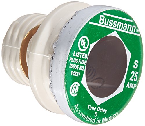 Cooper Bussmann BP/S-25 Cooper Plug Fuse, 25 Amp