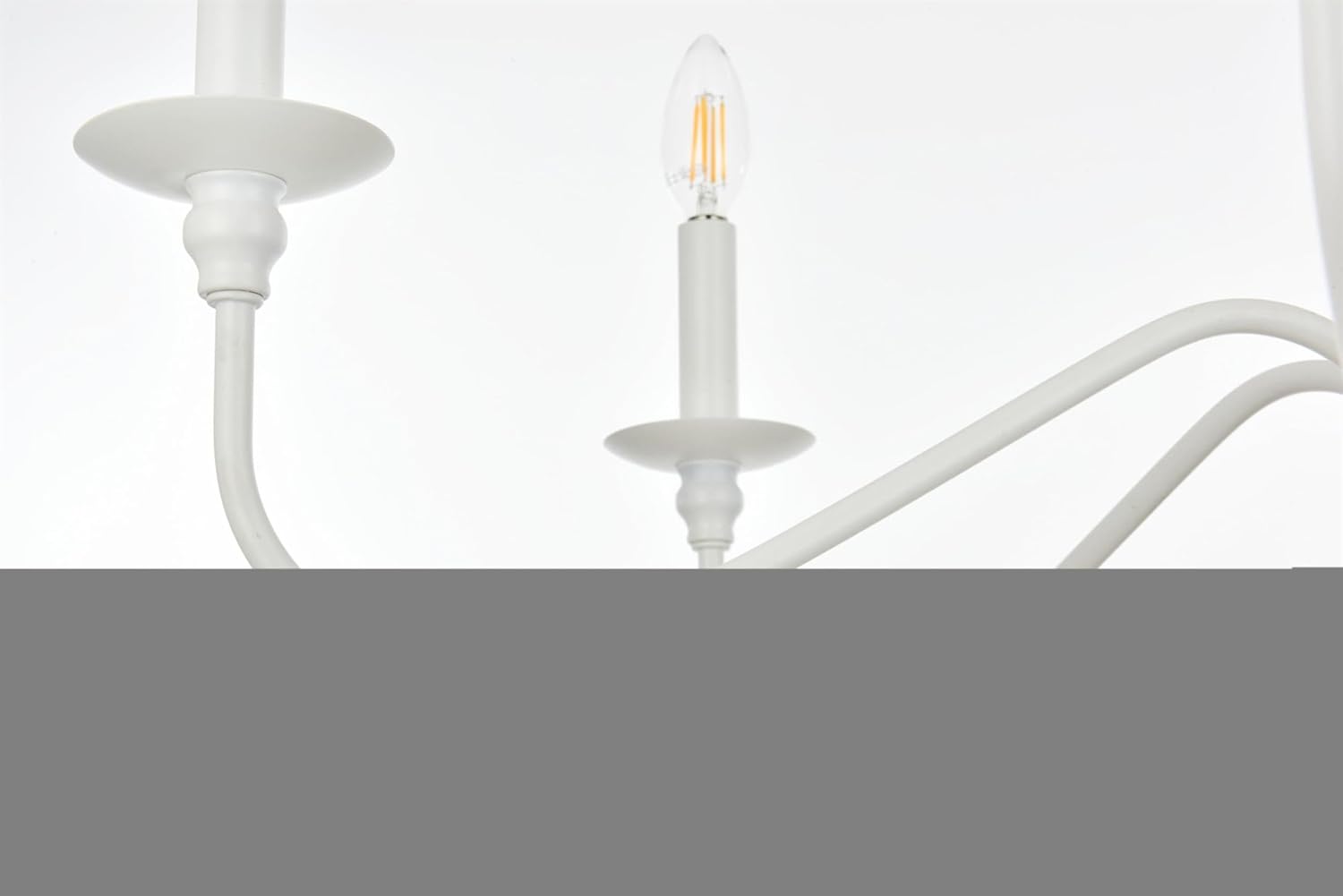 Elegant Lighting Rohan Collection 6 Light Chandelier in Matte Black Finish - 36"D x 19"H