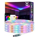 httpsmp – httpsmp 15m Ws2812 RGB+IC LED Streifen, IP68 Wasserdicht, 5V