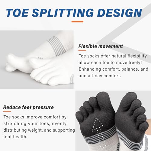 Image of Hylaea No Show Running Athletic Anti-Blister Wicking Coolmax Socks, Seamless Anti-odor