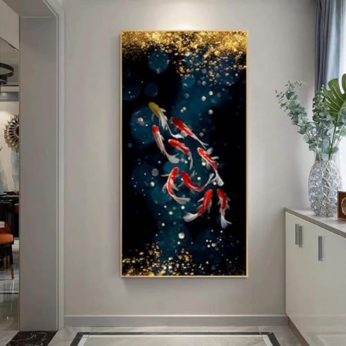 Décoration Murale Étang de Lotus Toile Anti-Reflet pour Rompre le Vide des Murs