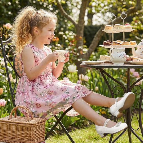 K KomForme Girls Dress Shoes White PU Size 11 Little Kid angle 4