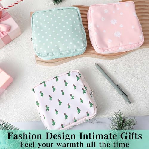Image of 3 PCS Sanitary Pad Storage Bag Portable Period Bag for Pads /Sanitary Napkins /Tampons, Sanitary Napkin Storage Bags First Period Gifts for Daily Hygiene Bags Travel Containers