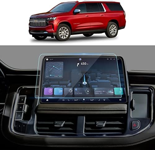 LANTU Car Screen Protector for 2021 2022 2023 Chevy Tahoe Suburban& GMC Yukon Accessories 10.2 Inch Navigation Tempered Glass Touchscreen Protector Foils (LT, RST, Z71, Premier, High Country)