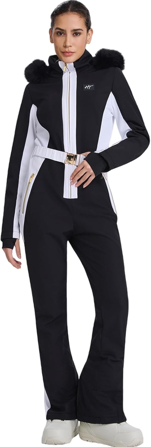 YEEFINE Women's One Piece Ski Suit Waterproof Snowsuits Snowboard Suits Slim Snow Jacket Insulated Outfits Jumpsuits - Image 7