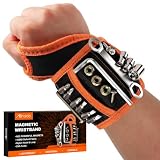 Allinside Magnetic Wristband for Tools, Tool Belt Wrist Band with 15 Powerful Magnets, Adjustable Wrist Magnetic Screw Holder, Gifts for Father, Mechanics, Woodworker, Handyman