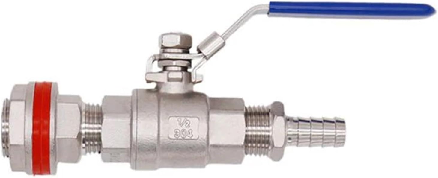 Weldless 304 SS Ball Valve with Hose Barb suitable Brew kettles, Homebrew Hardware(Big Hose Barb)