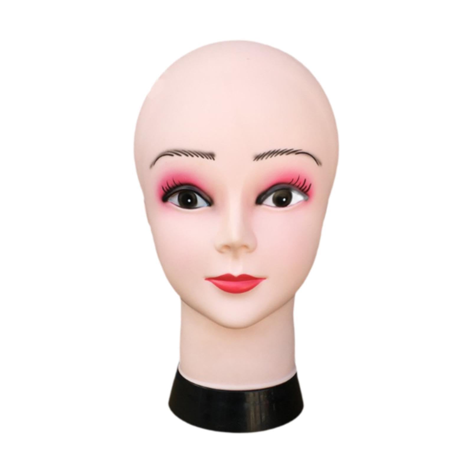AUYXSSZ User-Friendly Bald Mannequin Display Stand Designed For Wigs Hats Accessories Salon And Home Application Bald Female Mannequin Head With Eyelashes Lips