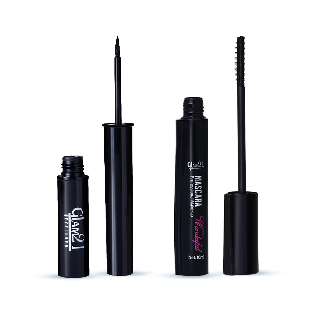 Glam21 Matte Eyeliner + Metal Mascara Combo With Custom-made Bristles & Long lasting Glossy matte finish Smudge & Waterproof-image-27