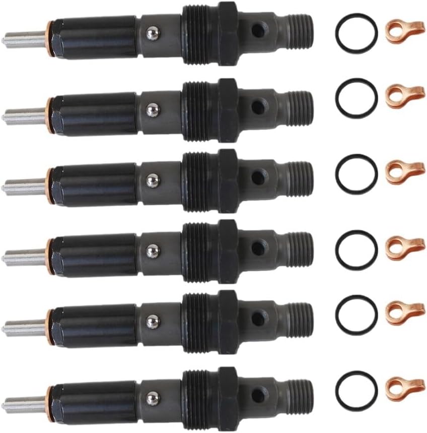 6pcs KDAL59P6 3283562 Fuel Injector Set & Ring Kit Compatible for Cummins 5.9L Nozzle Holder P7100 Car Replacement Accessories