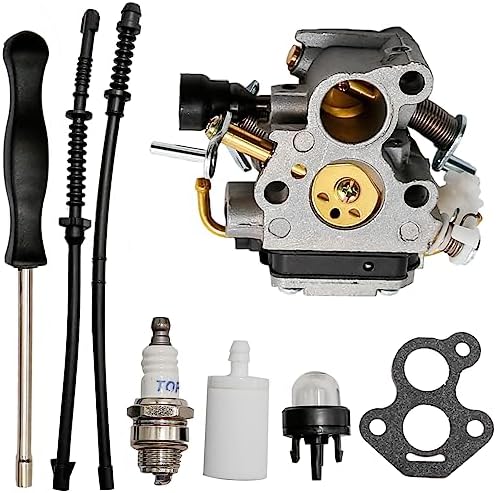 ZAMDOE Vergaser Für Husqvarna 435 435E 440 440E Kettensäge Für Jonsered CS2240 CS2240S CS410, Ersetzt # C1T-EL41 C1T-EL41A 506450501, Mit Zündkerze Kraftstoffleitung Kraftstofffilter