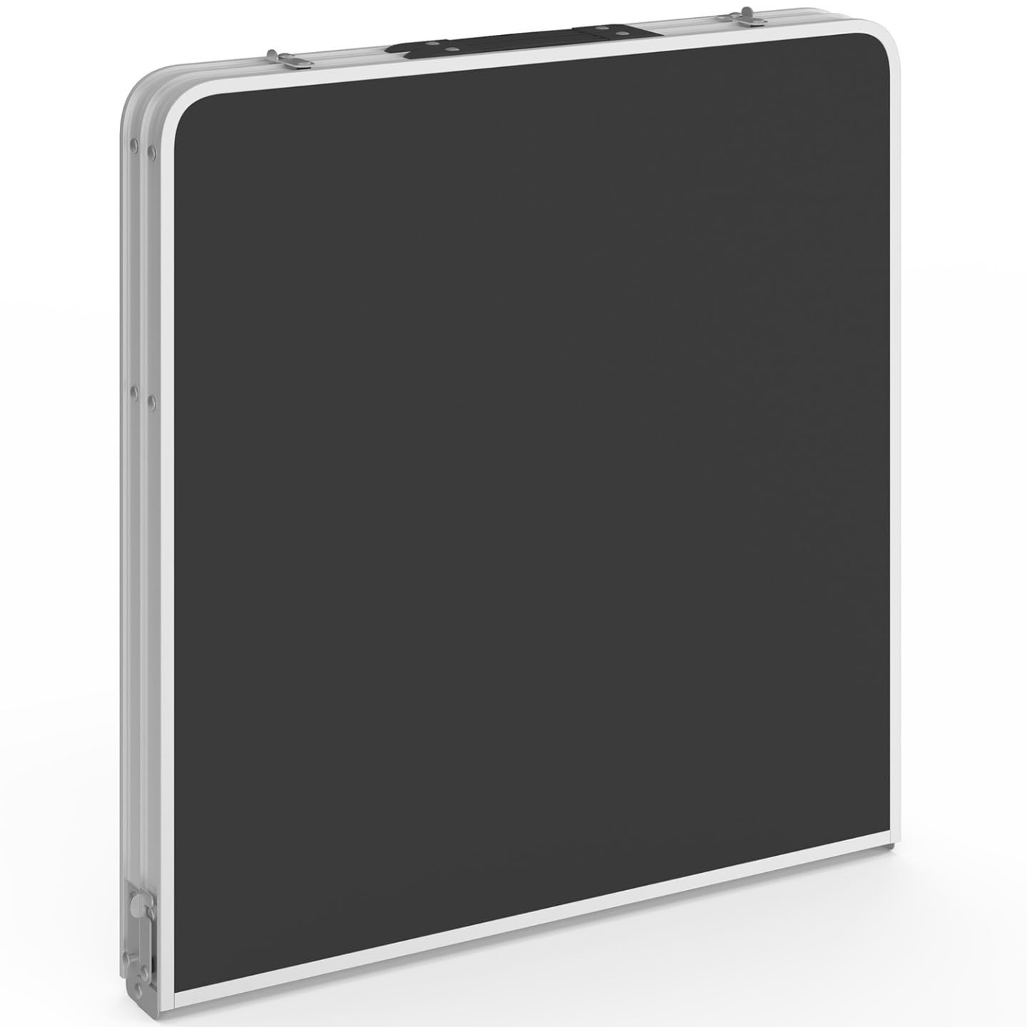 IDMarket - Table de Camping Pliante d'appoint 120 cm réglable en Hauteur et 4 tabourets Noirs