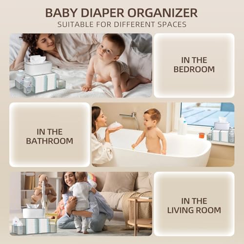 GILPWA Diaper Caddy, Baby Changing Table Organizer, Detachable Clear Acrylic Diaper Storage for Wipe Dispenser, Wipe Warmer and other Diapering Essentials by GILPWA - Image 7