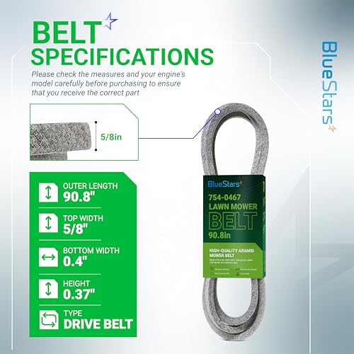 Image of BlueStars 954-0467A Mower Drive Belt | Aramid Cord | 90.8 inch x 5 /8 inch