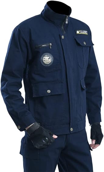 Work Clothes, Welding Protective Clothes, Heat Resistant, Flameproof, High Temperature Resistant, Breathable, Durable, Easy to Move, Burns Prevention, Tool Pockets, Work Clothes, Top and