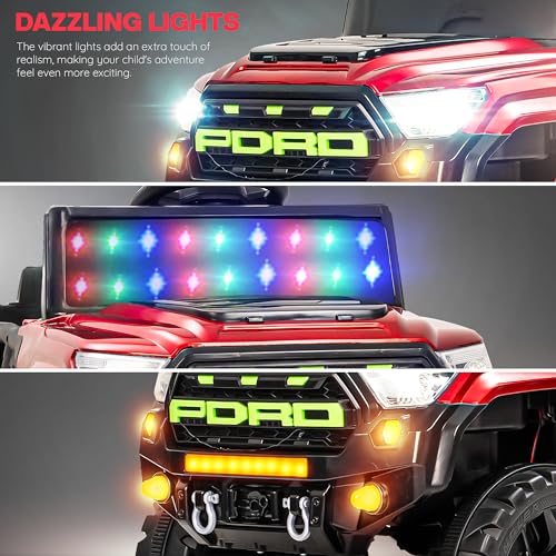 Image of Baybee Maverick Battery Operated Jeep for Kids with RGB Windshield Light, Bluetooth, USB & Music | Baby Big Ride on Battery Car | Electric Jeep Car for Kids to Drive for 2 to 6 Years Boys Girls (Red)