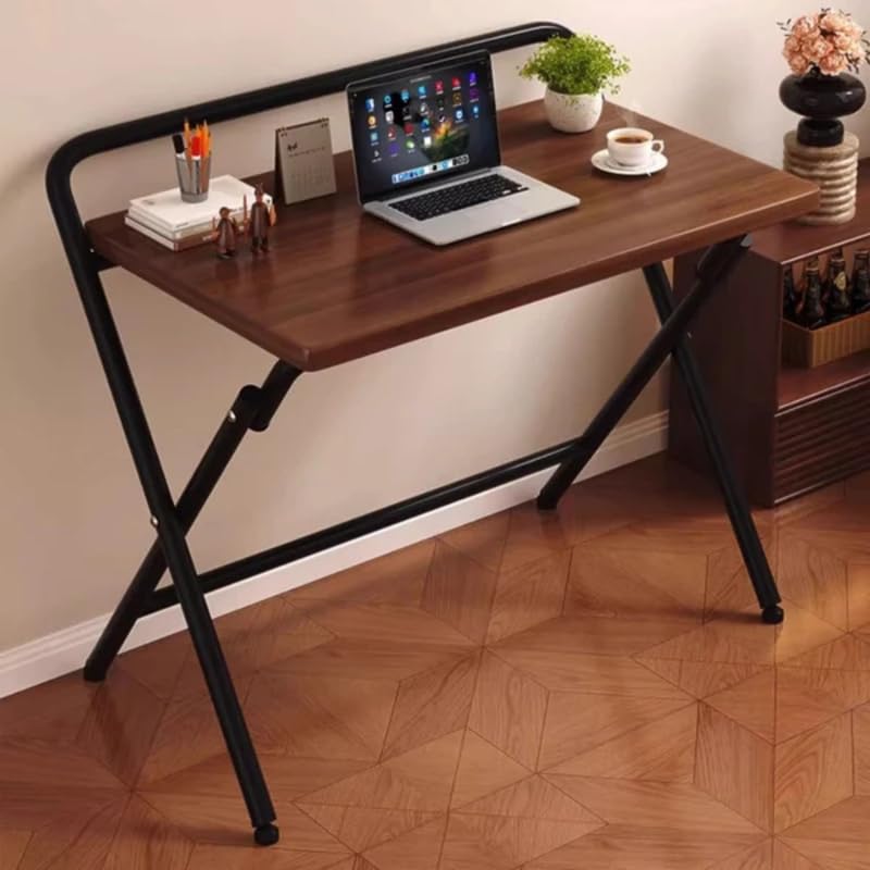 Homero Folding Table for Home, Foldable Study & Office Desk, Brown 65x40cm | Study table with wooden top, Office table for home with rounded corners, smooth surface for writing, laptop work & daily use-image-31