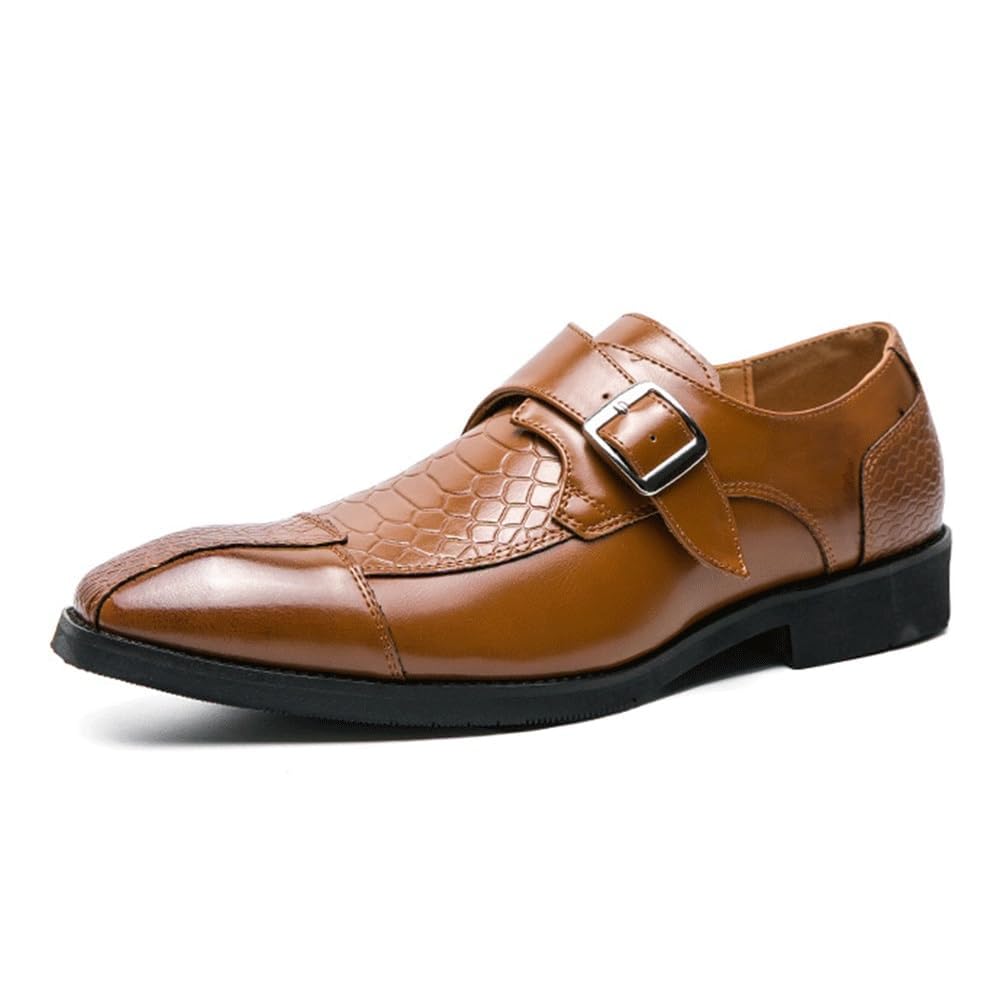 Mens Fashion Classic Suit Shoes Lightweight Wedding Formal Modern Pointed Toe Comfortable Strap Buckle Oxford Shoes