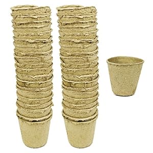 Set of 40 Biodegradable Eco Friendly Peat Pots! 3.125″ in Diameter and 3″ Tall! – Recycled Non Bleached Peat Pots Perfect for Seed Germination! No Transplanting Required – No More Damaged Roots!