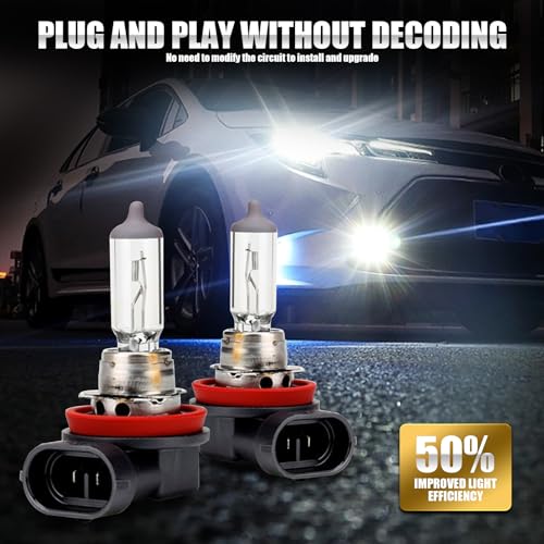 Gunhunt GU128 2 Pcs Car H11-55W Halogen Bulb, 12V Quartz Lamp Ultra-Bright Beam Low/High Beam Fog Light Replacement thumb #3