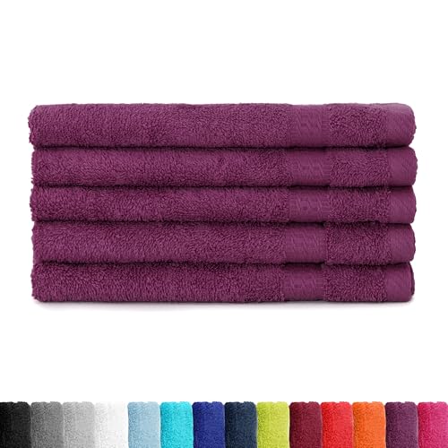 BaSaTex Toallas de rizo para invitados, 30 x 50 cm, paquete de 5 unidades, 100% algodón, color verde