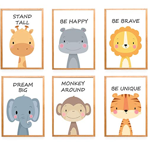 YOULIKE Baby Room Decoration Cartoon Animals Pictures - 6 Pa
