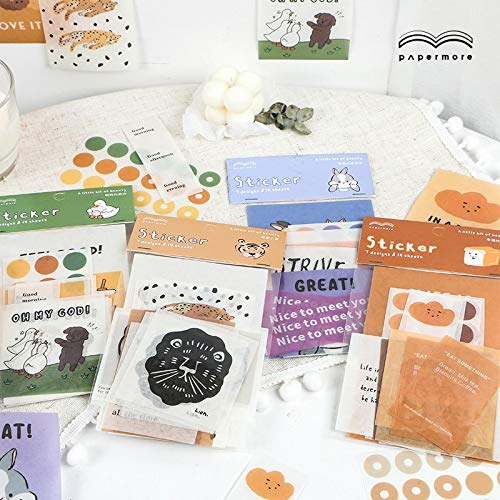 Preisvergleich Produktbild Kreative niedliche Cartoon-Tiere Scrapbooking-Aufkleber Bunte Papieraufkleber-Flocken stationäres Büro-Zubehör-Kunstbedarf