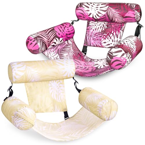 Image of SLOOSH Inflatable Pool Floats Adult,2 Packs Floating Lounge Chairs,Blow up Pool Noodles for Adult Heavy Duty,Floating Chair for Party Summer Water Beach Lake Fun