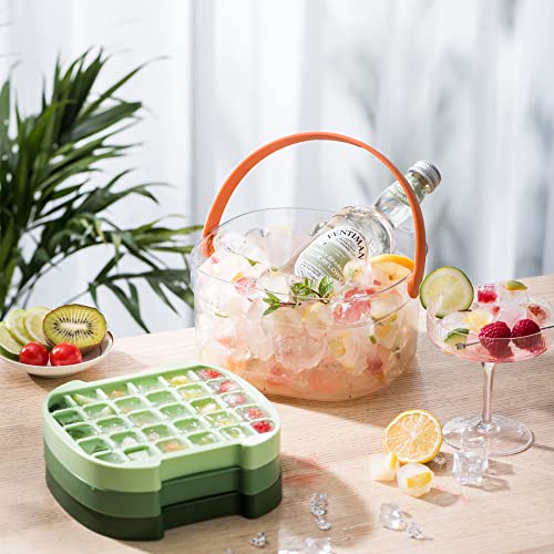 Ice Cube Tray With Lid And Bin For Freezer 90 Mini Ice Tray Ice Cubes Molds With Ice Container, Handle For Whiskey, Coctails, Coffee, Tea #TOP5
