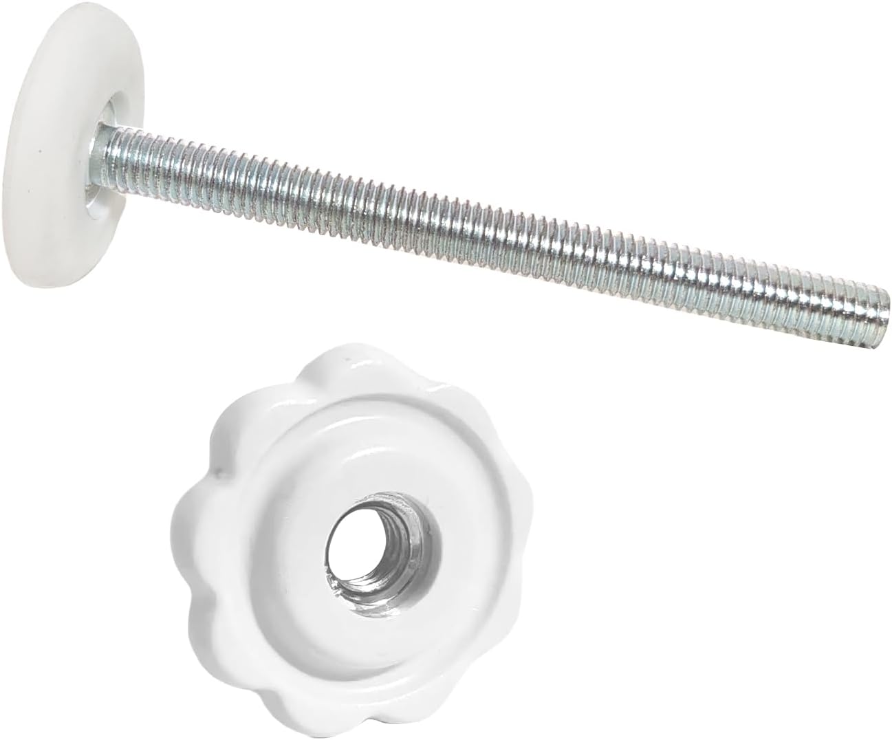 4 Pack Baby Gate Threaded Spindle Rod 8MM(M8), Replacement Screw Bolts Hardware Parts Kit for Pet & Dog Pressure Mounted Safety Door & Stair Gates (a White)