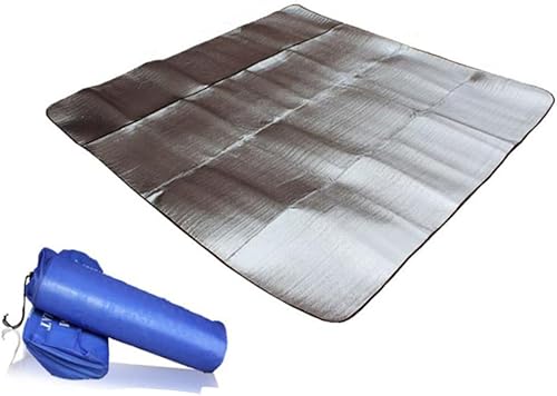 Miniatura 7 de TOYANDONA Alfombrilla de campamento a prueba de humedad, manta de picnic ligera al aire libre con película de aluminio, alfombra plegable para