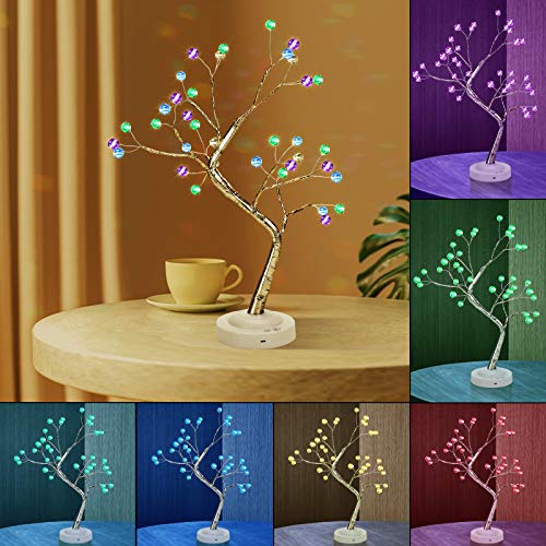 led baum lampe, led bonsai stil baum lampe perle sternen kupferdraht lampe nachtlicht, touch switch tischlampe,Perle led baum lampe für weihnachten home party dekoration Cover