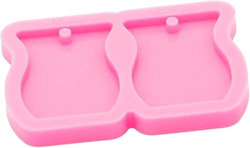 Miniatura 4 de Brillante brillante forma de tarro pendiente resina silicona molde, resina molde arte llavero colgante, forma de florero molde de silicona para