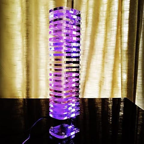 Vastarry Light Cube kit 21-Segment Audio Light Column Parts Music Spectrum Fantasy Crystal Sound Column LED Music Spectrum kit Electronic DIY Production Parts Cover
