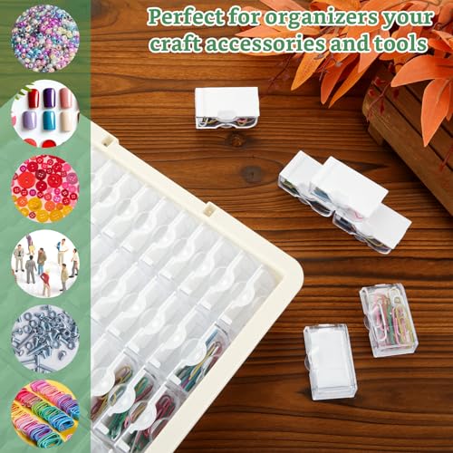 Image of Modern Clear Plastic Bead Storage Box with 78 Compartments, Portable Jewelry Organizer for DIY Crafts, Bracelets, Nails