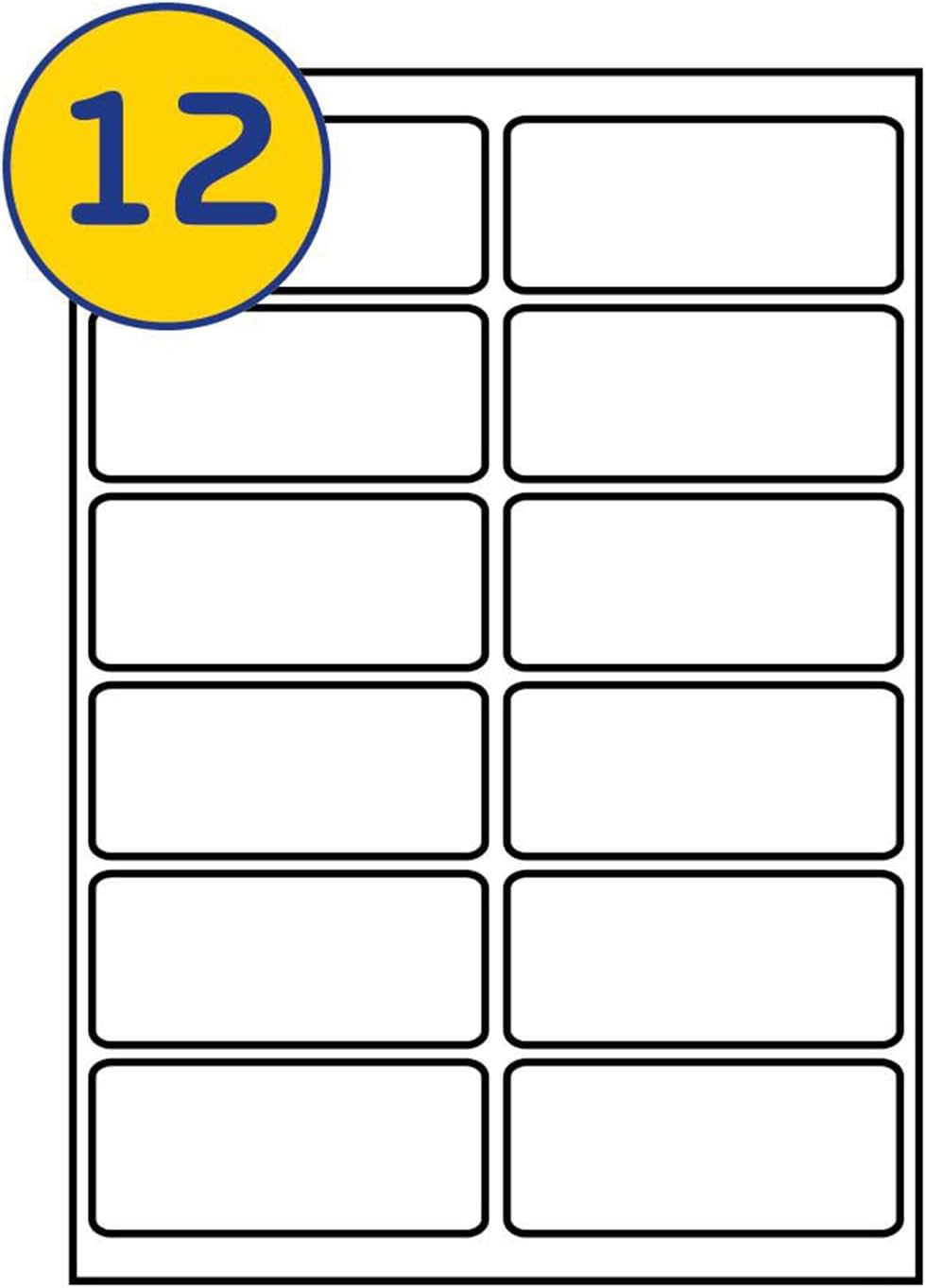 LABELS4U 50 Sheets A4, 12 Labels per Sheet, Size 99 x 42.3mm (600 Labels)