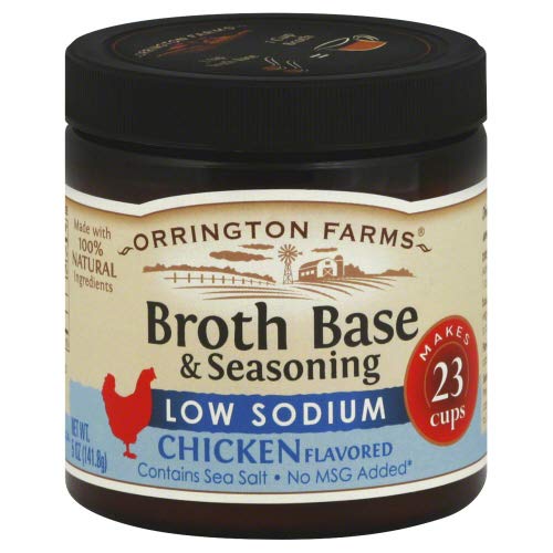 ORRINGTON FARMS BROTH BASE AND SEASONING GRANULATED, LOW SODIUM, CHICKEN FLAVORED, 5 OZ (Pack of 6)
