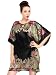 Women's Slik Print Pajama Nightgown Dress,Batwing Sleeve,Black_XL