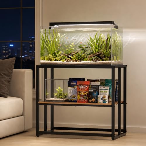 Image of 40 Gallon Fish Tank Stand For Aquarium Stand Metal Fish Tank Stand,Brown