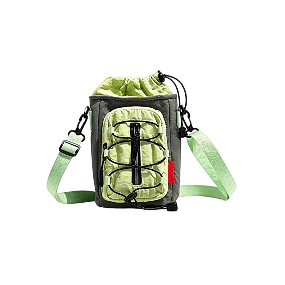 Adjustable Crossbody Bottle Carrier, Waterproof Sling Bag with Reflective Strip, Multi-Pocket Organiser for Phone Cash Keys Hiking Cycling Travel Sports
